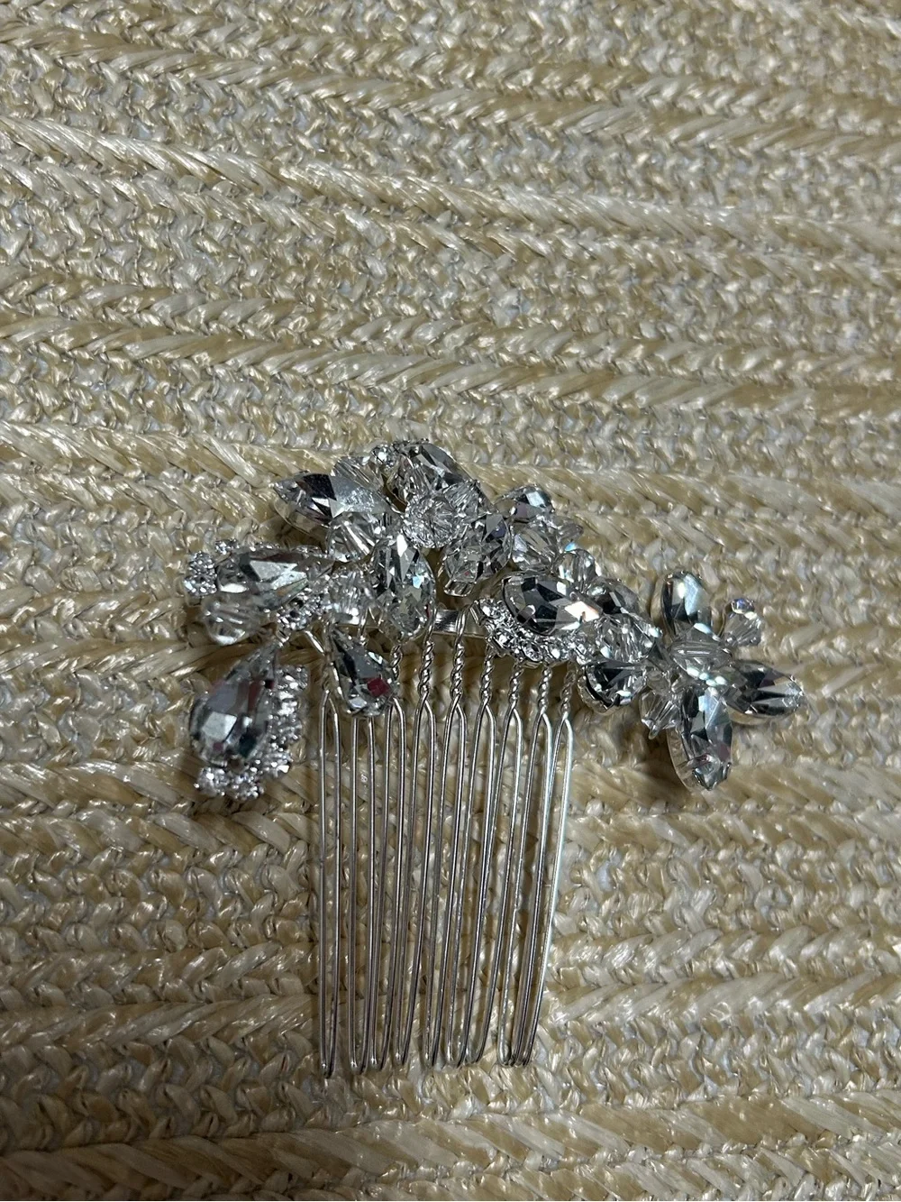Crystal Hair Comb- Silver